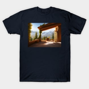 Sunny View of the Dolomite Mountains in Italy in winter T-Shirt